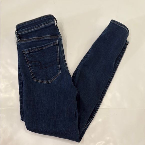 American Eagle Outfitters Dark Blue Super High Rise Jegging - Picture 11 of 12